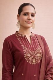 Maroon Grace Contemporary 3-Piece Set